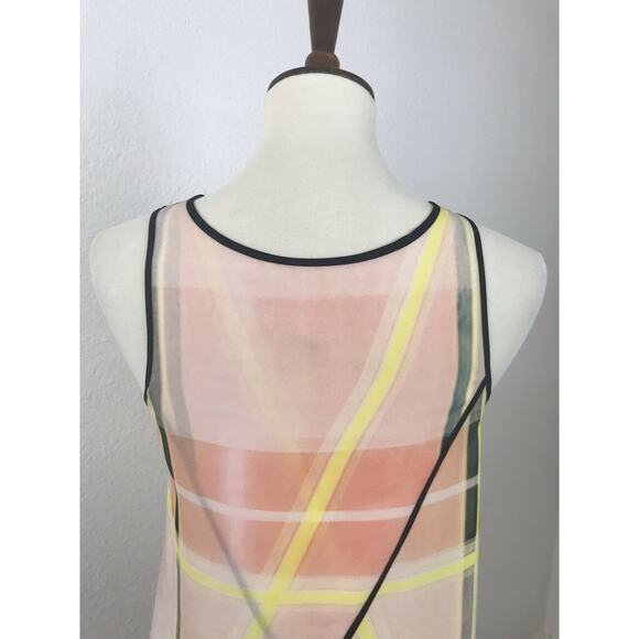 Clover Canyon Print Asymmetric Semi Sheer Tank Top - Picture 6 of 7